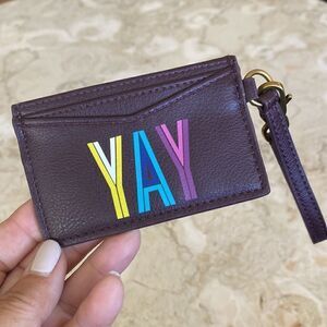 Fossil Faux Leather Card Case Wristlet